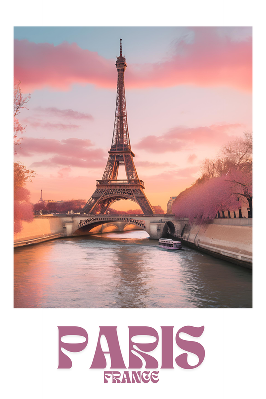 21x16 Wall Art Scenic Paris Textured Fine Art Print
