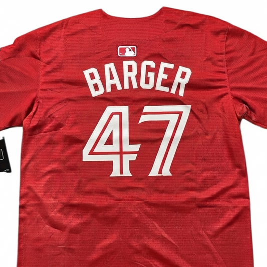 Toronto Blue Jays 50th Patch Barger Canada Day Red Baseball Jersey Size Mens XXXL