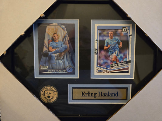 Soccer Manchester City Erling Haaland 2 Card Collector Frame