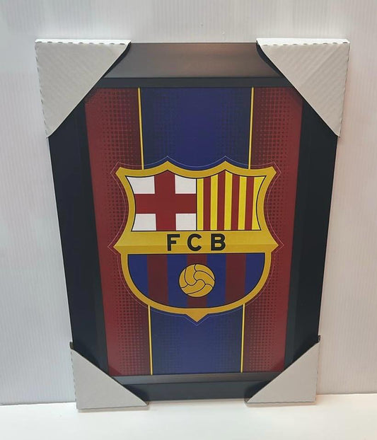 21x16 Soccer FC Barcelona Textured Fine Art Print
