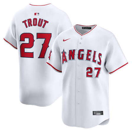 Los Angeles Angels of Anaheim Trout White Baseball Jersey Size Mens Medium