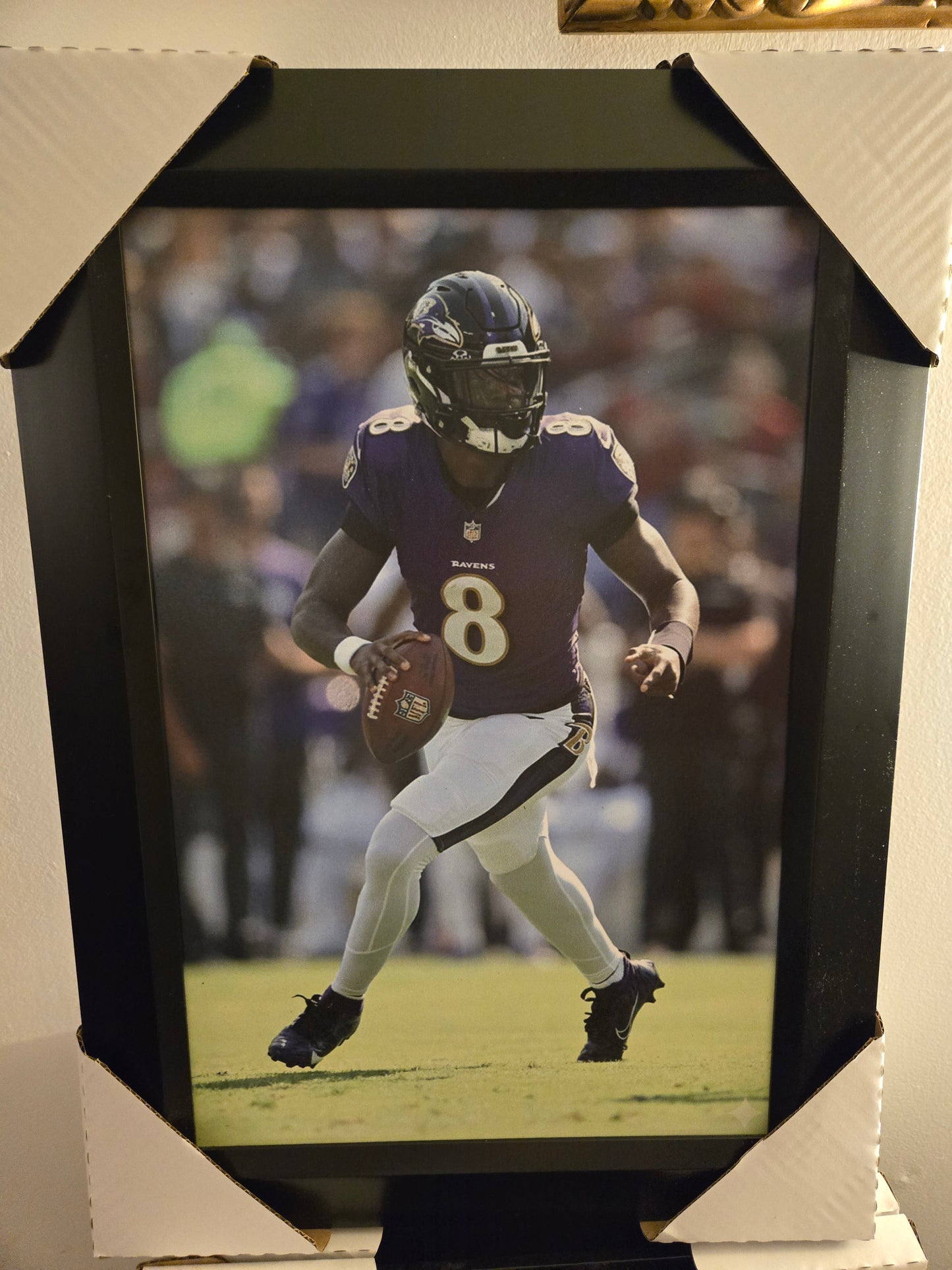 21x16 NFL Baltimore Ravens Lamar Jackson Textured Fine Art Print