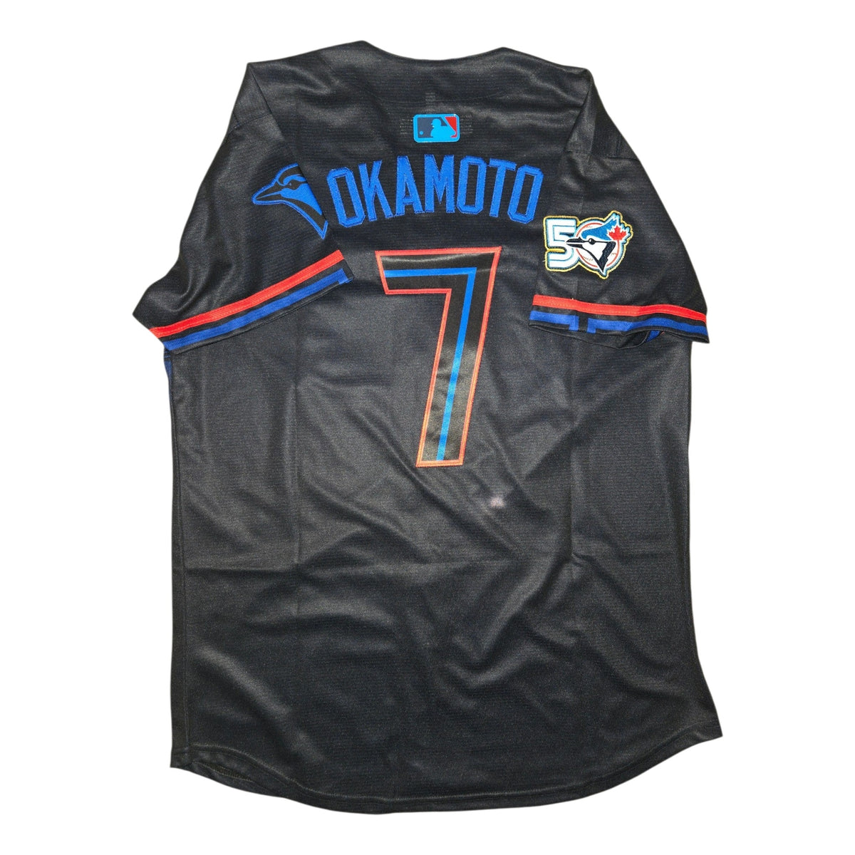 Toronto Blue Jays 50th Patch Okamoto City Connect Baseball Jersey Size Mens Small