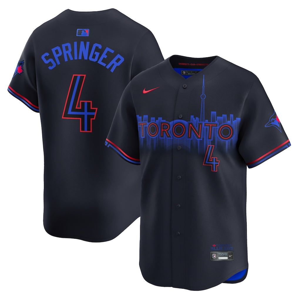 Toronto Blue Jays 50th Patch Springer City Connect Baseball Jersey Size Womens Medium