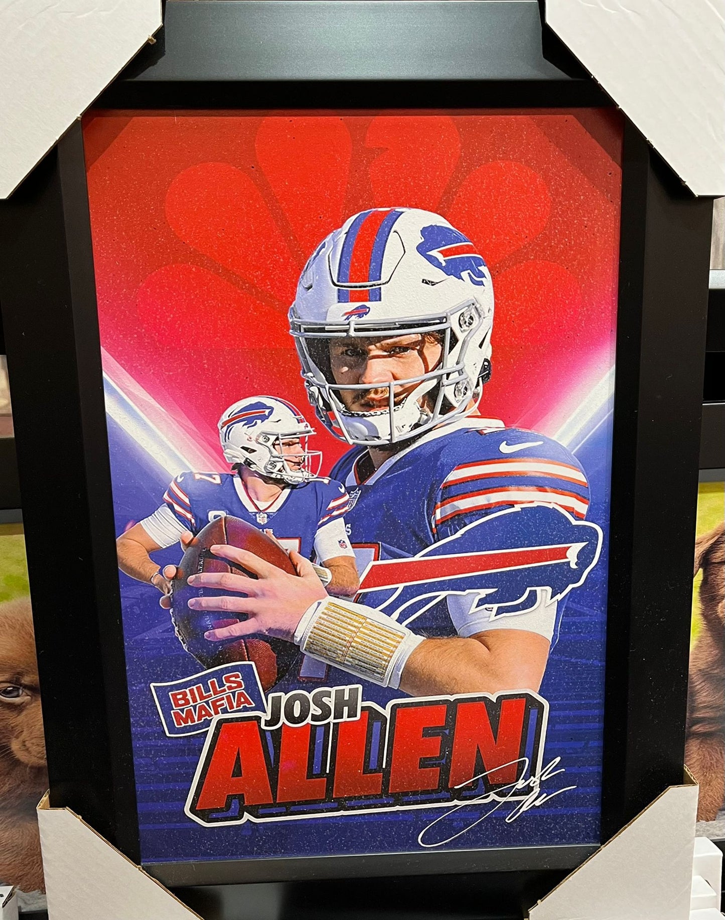 21x16 NFL Buffalo Bills Josh Allen Collage Textured Fine Art Print