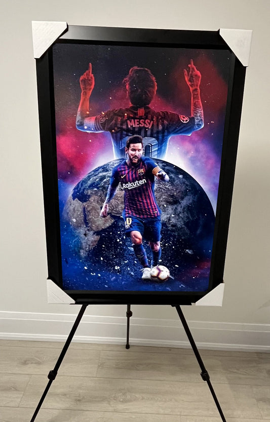 21x16 Argentina Barcelona FC Collage Messi Football Soccer Textured Fine Art Print