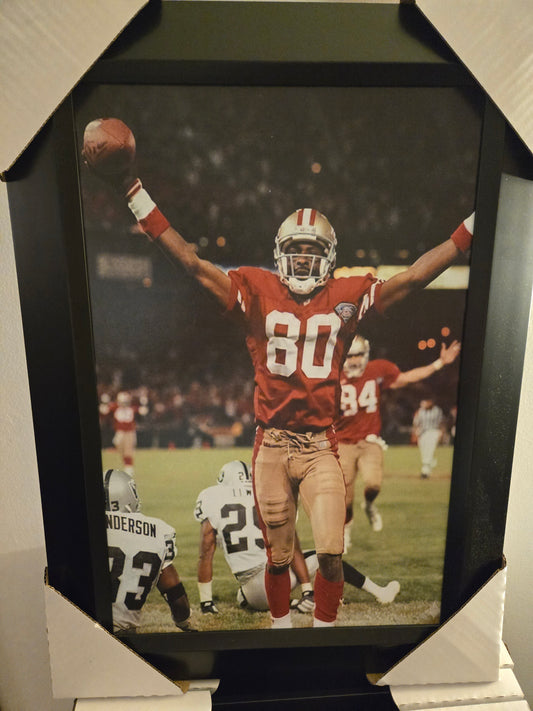 21x16 NFL San Francisco 49ers Jerry Rice Textured Fine Art Print