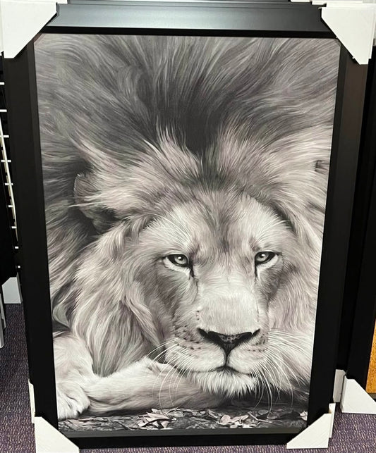 26x38 Wall Art Animals Lion Textured Fine Art Print