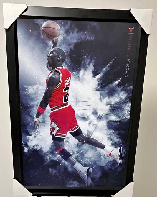 21x16 Chicago Bulls Michael Jordan Textured Fine Art Print
