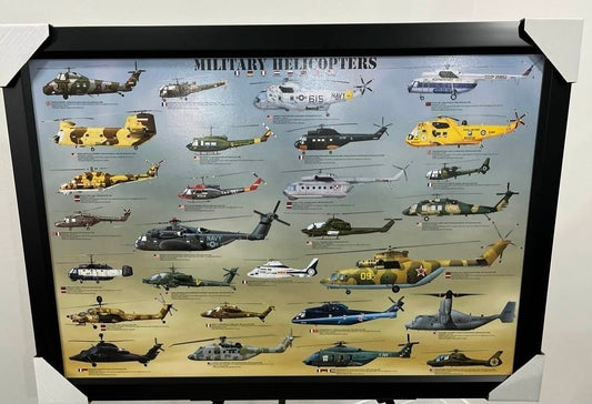 26x38 Military Aviation History Helicopters Textured Fine Art Print