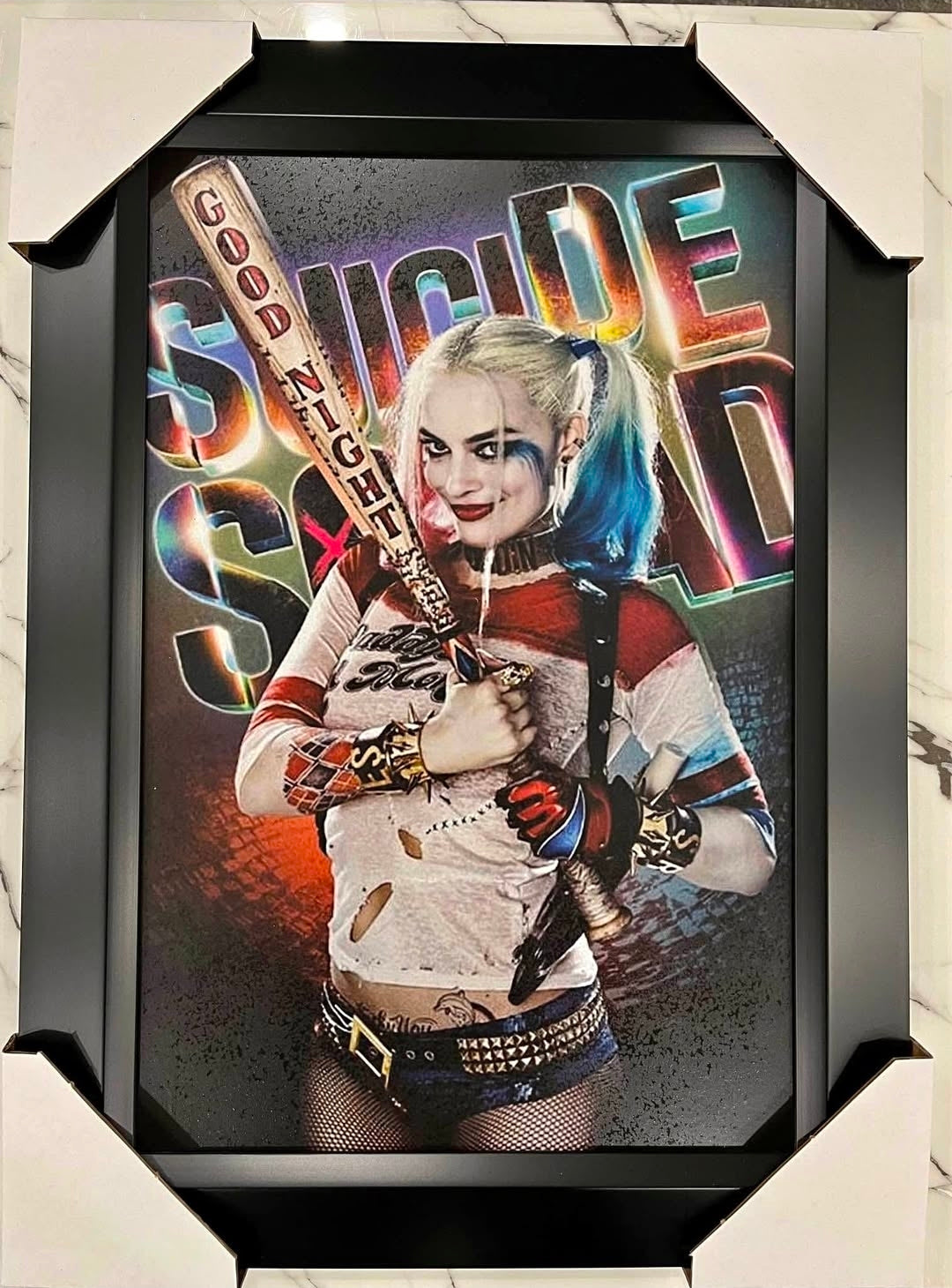 21x16 Movie Suicide Squad Harley Quinn Textured Fine Art Print