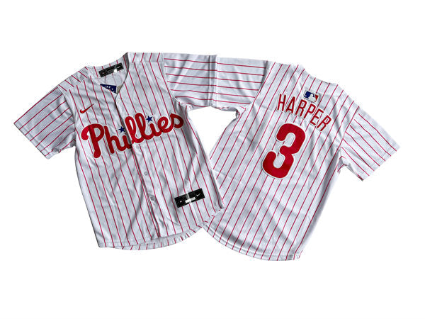 Philadelphia Phillies Harper White Pinstripe Baseball Jersey Size Mens Medium