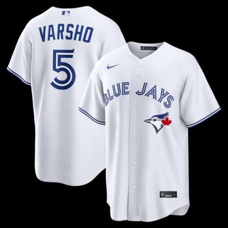 Toronto Blue Jays 50th Patch Varsho White Baseball Jersey Size Womens Large