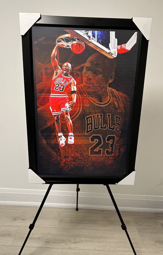 21x16 Chicago Bulls Michael Jordan Textured Fine Art Print