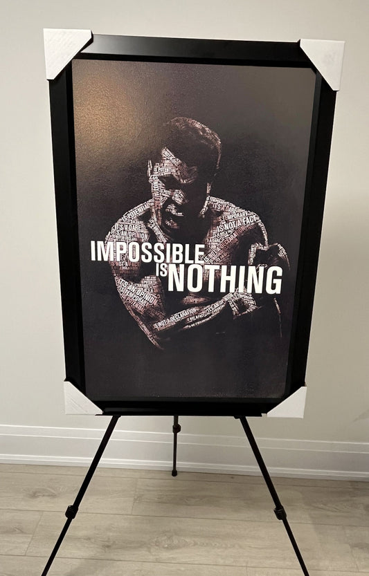 21x16 Boxing Muhammed Ali Motivational Impossible is Nothing Textured Fine Art Print
