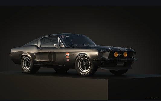 26x38 Wall Art Automotive 1968 Ford Mustang Textured Fine Art Print