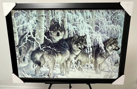 26x38 Wall Art Animals Wolves Textured Fine Art Print