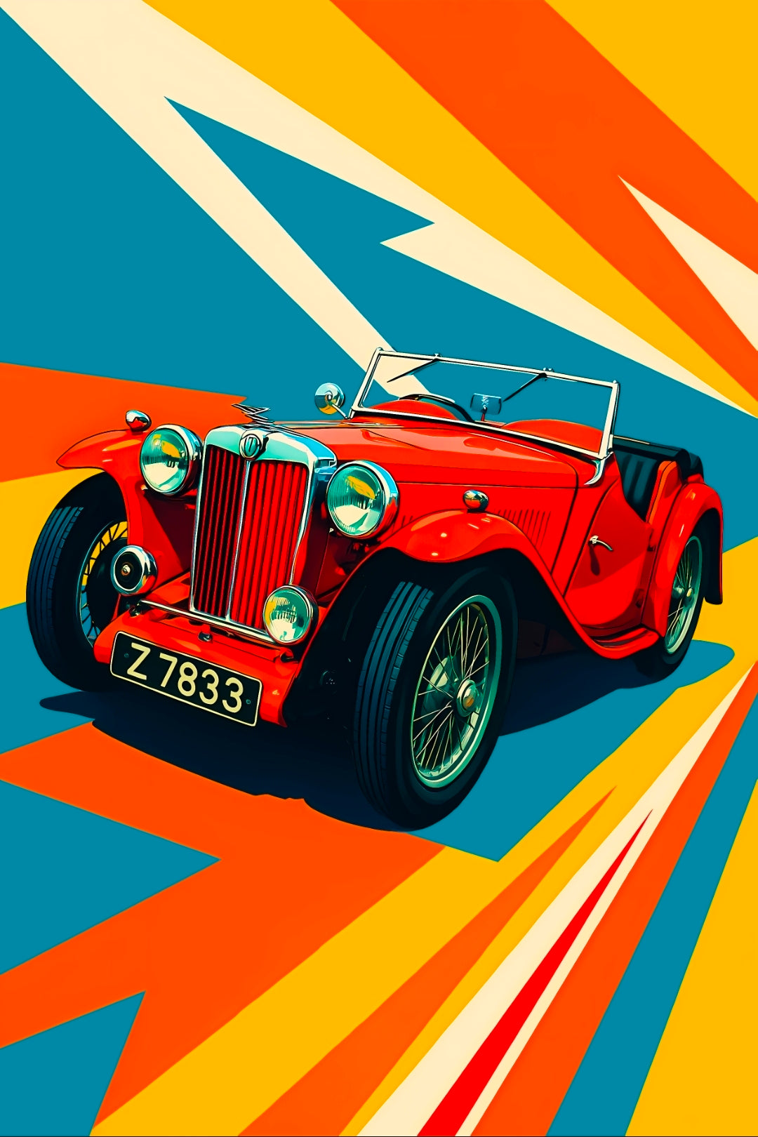 26x38 Wall Art Automotive Textured Fine Art Print