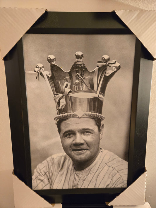 21x16 MLB New York Yankees Babe Ruth Textured Fine Art Print