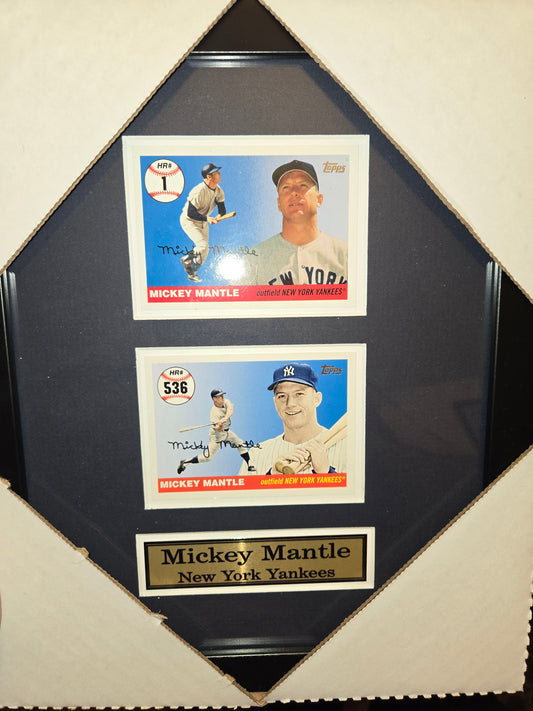 12x10 MLB New York Yankees Mickey Mantle 2 Card Collector Frame
