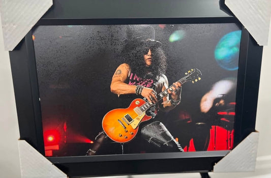 21x16 Slash from Guns N Roses Textured Fine Art Print Frame