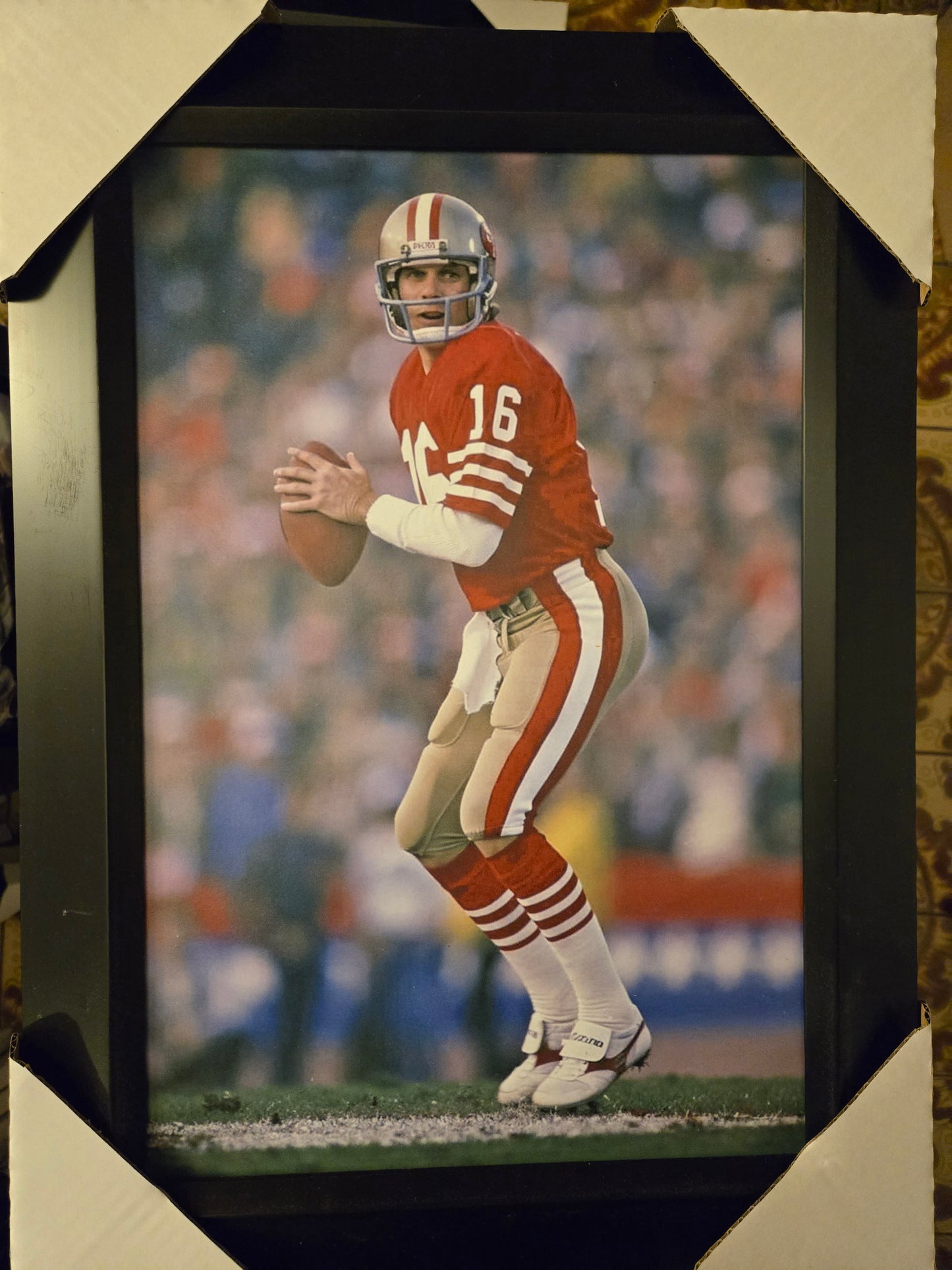 21x16 NFL San Francisco 49ers Joe Montana Super Bowl Textured Fine Art Print