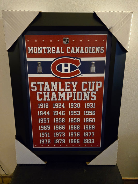 21x16 NHL Montreal Canadiens Stanley Cup Banner Textured Fine Art Print