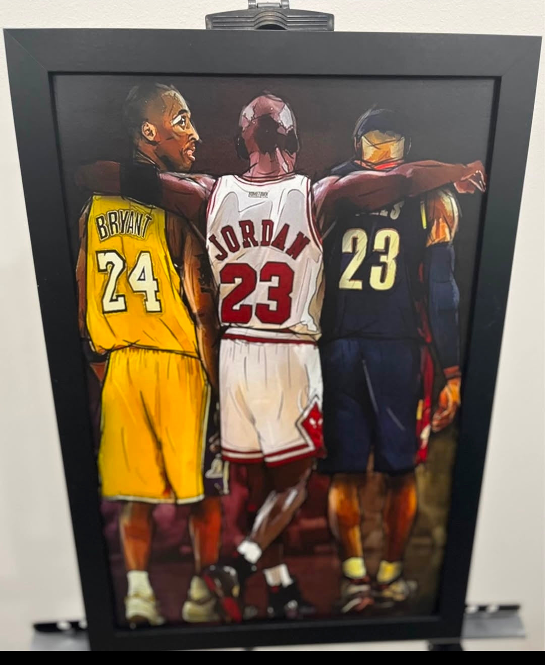 19x13 NBA Chicago Bulls Michael Jordan Lakers Bryant James Print Frame