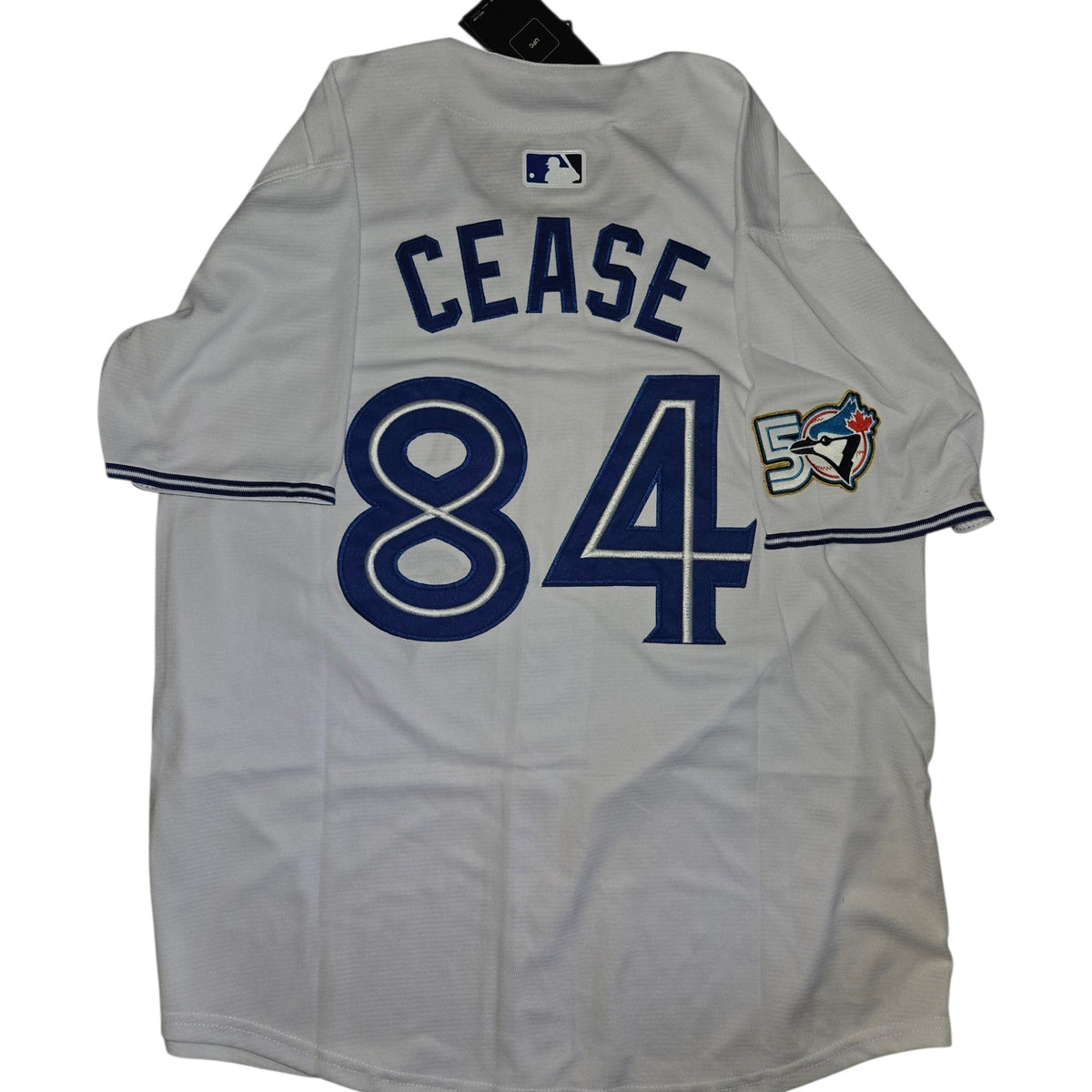 Toronto Blue Jays 50th Patch Cease White Baseball Jersey Size Womens Medium