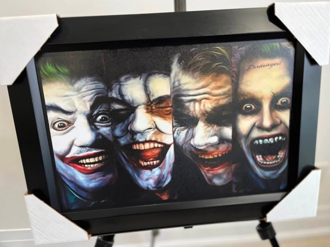 21x16 DC Comics Batman Joker Nicholson Romero Ledger Leto Textured Fine Art Print