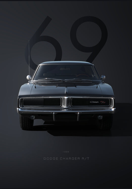 26x38 Wall Art Automotive 1969 Dodge Charger Textured Fine Art Print