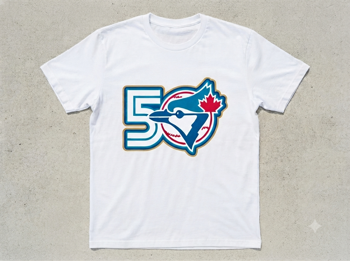 Blue Jays 50th Season White Tshirt Size Mens XL
