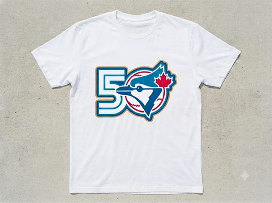 Blue Jays 50th Season White Tshirt Size Mens XXL
