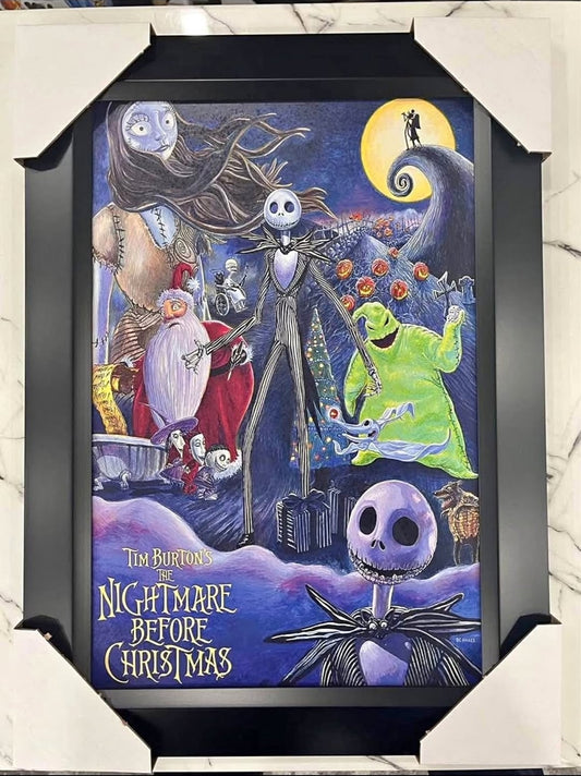 21x16 Nightmare Before Christmas Textured Fine Art Print