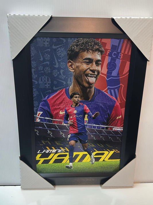 21x16 Soccer FC Barcelona Yamal Textured Fine Art Print