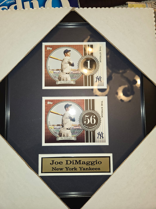 12x10 MLB New York Yankees Joe DiMaggio 2 Card Collector Frame