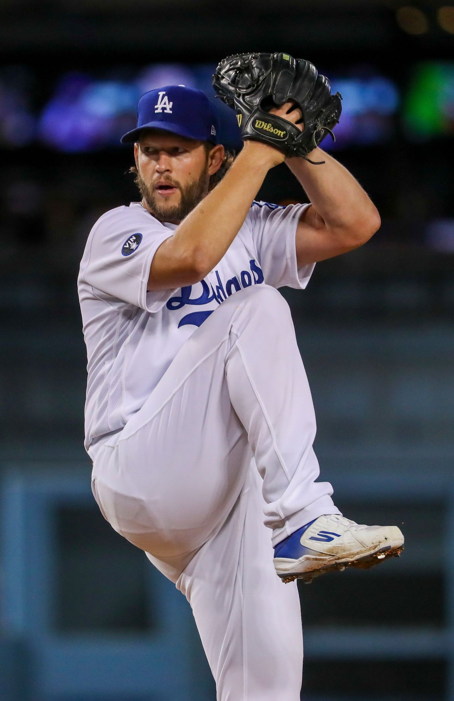 21x16 MLB Los Angeles Dodgers Clayton Kershaw Textured Fine Art Print