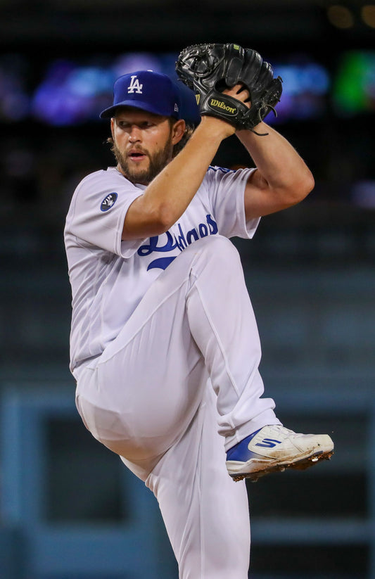 21x16 MLB Los Angeles Dodgers Clayton Kershaw Textured Fine Art Print