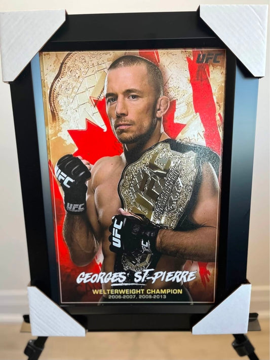 21x16 UFC Champion George Rush St Pierre GSP Textured Art Print