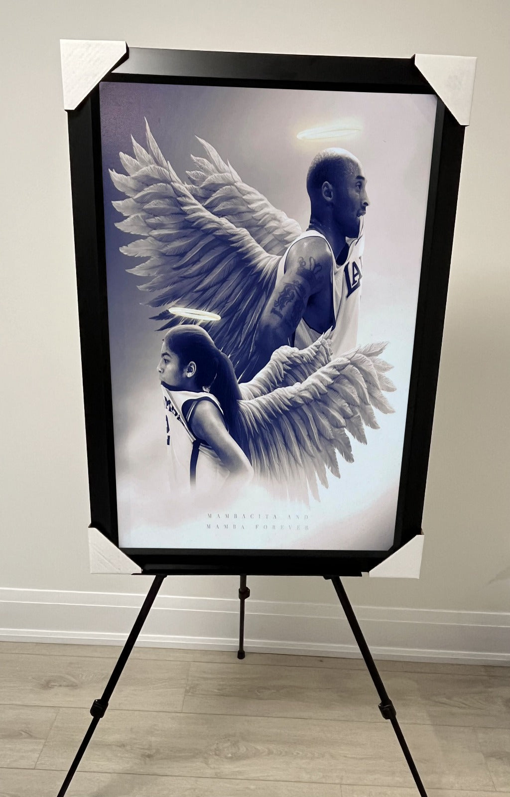 26x38 Los Angeles Lakers Kobe Bryant Textured Fine Art Print