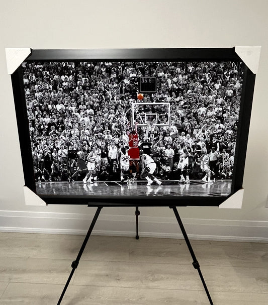 21x16 Chicago Bulls Michael Jordan Last Shot Textured Fine Art Print