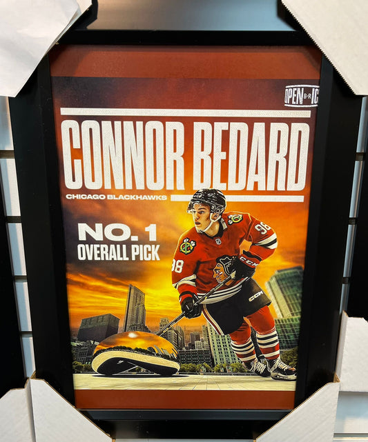 21x16 Chicago Blackhawks Connor Bedard Textured Fine Art Print