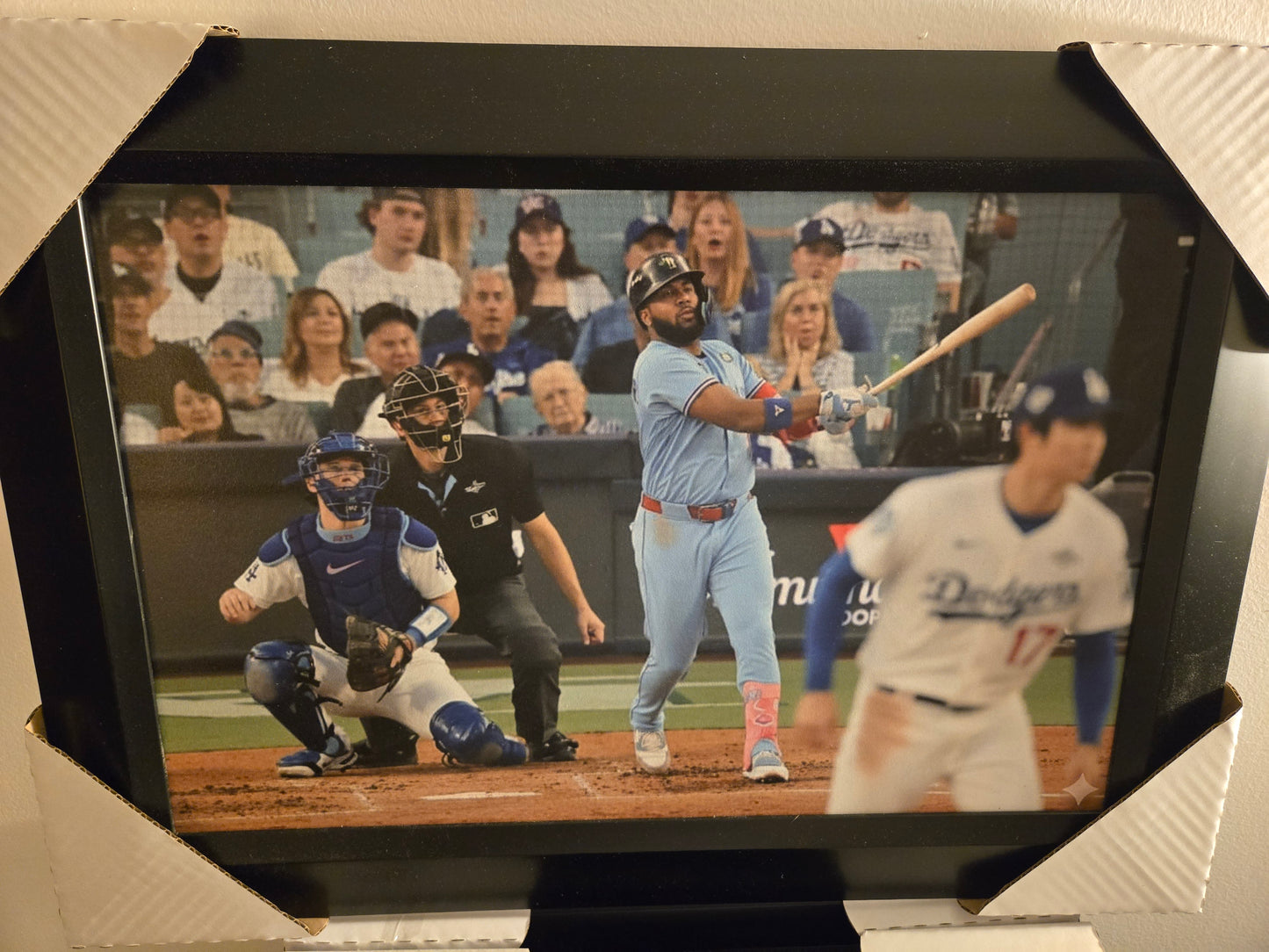 21x16 MLB Toronto Blue Jays Vladdy Guerrero Jr World Series Home Run Ohtani Dodgers Textured Fine Art Print