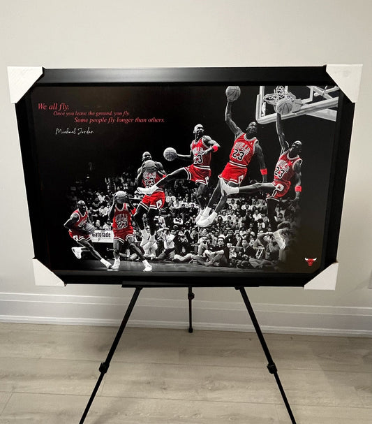 21x16 Chicago Bulls Michael Jordan Textured Fine Art Print