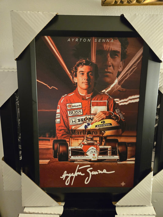 21x16 F1 Ayrton Senna Williams McLaren Textured Fine Art Print