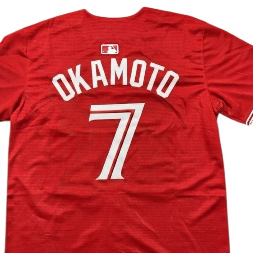 Toronto Blue Jays 50th Patch Okamoto Canada Day Red Baseball Jersey Size Mens XXL