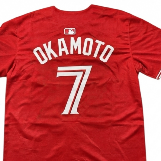 Toronto Blue Jays 50th Patch Okamoto Canada Day Red Baseball Jersey Size Mens XXXL
