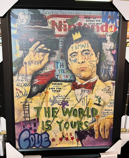 21x16 Banksy Scarface Tony Montana Textured Fine Art Print
